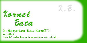 kornel bata business card